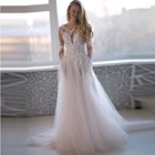 Женское облегающее свадебное платье, розовое платье до пола с круглым вырезом, пуговицами на спине и бисером, 2021