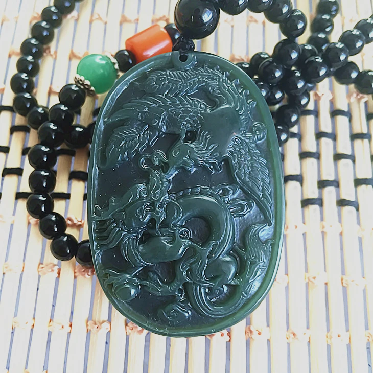 Прямая доставка тонкой резьбой 100% ювелирные изделия зеленый Хотан jadependant резной