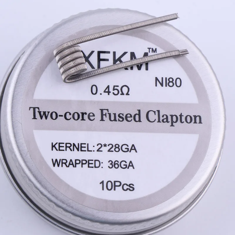2xin 045 XFKM NI80 высокая плотность Clapton готовые катушки для электронной сигареты RDA RTA RBA атомайзер мод нагревательный провод - Цвет: 2xin 045