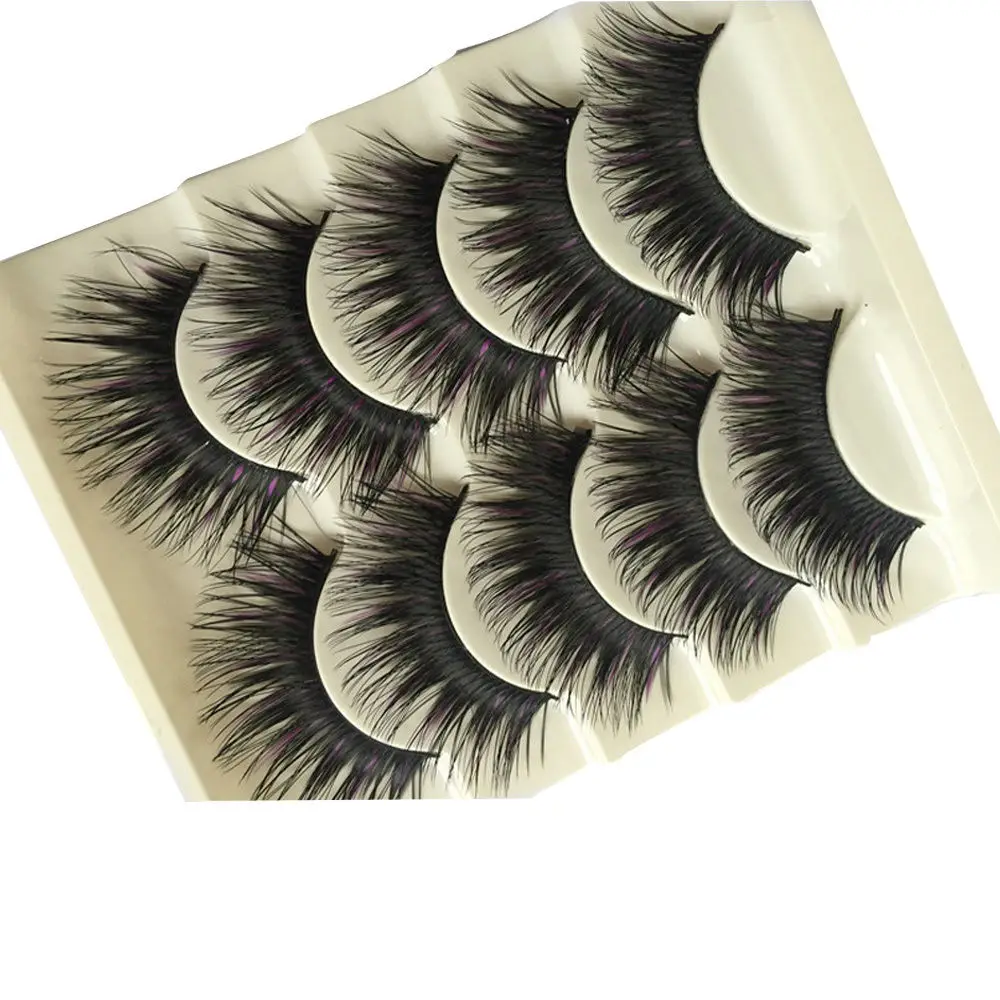 5 пар модный макияж ручной работы натуральные длинные накладные ресницы для глаз