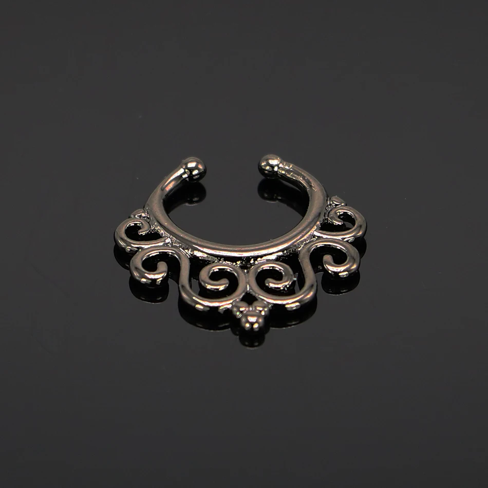 1 шт. новый пистолет черные Модные поддельные кольца для носа без пирсинг Септум