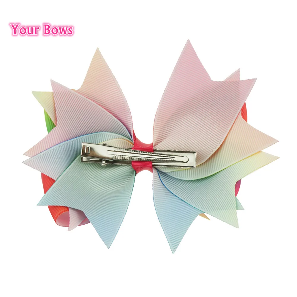 5 дюймов радужные бутиковые банты твои для девочек высококачественные заколки