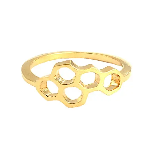 Модные перстни позолоченное/серебряное нежные геометрические Соты пчелы кольцо