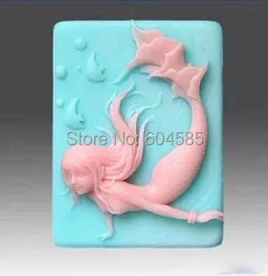 3 1 &quotРусалка и рыба 0828 Ремесло Искусство Силиконовое мыло формы ремесла DIY|silicone
