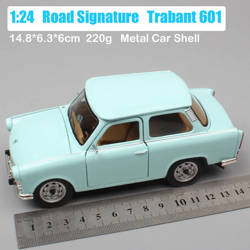 Kid's 1 24 классический винтажный немецкий DDR The Trabant 601 S P601 Trabbi DeLuxe 1966 литье под давлением масштабная модель Машинки Игрушки Миниатюрные модели