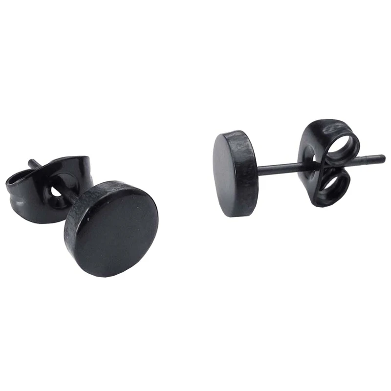 Ювелирные изделия мужские серьги 5 мм круглые гвоздики 2 шт (1 пара) нержавеющая