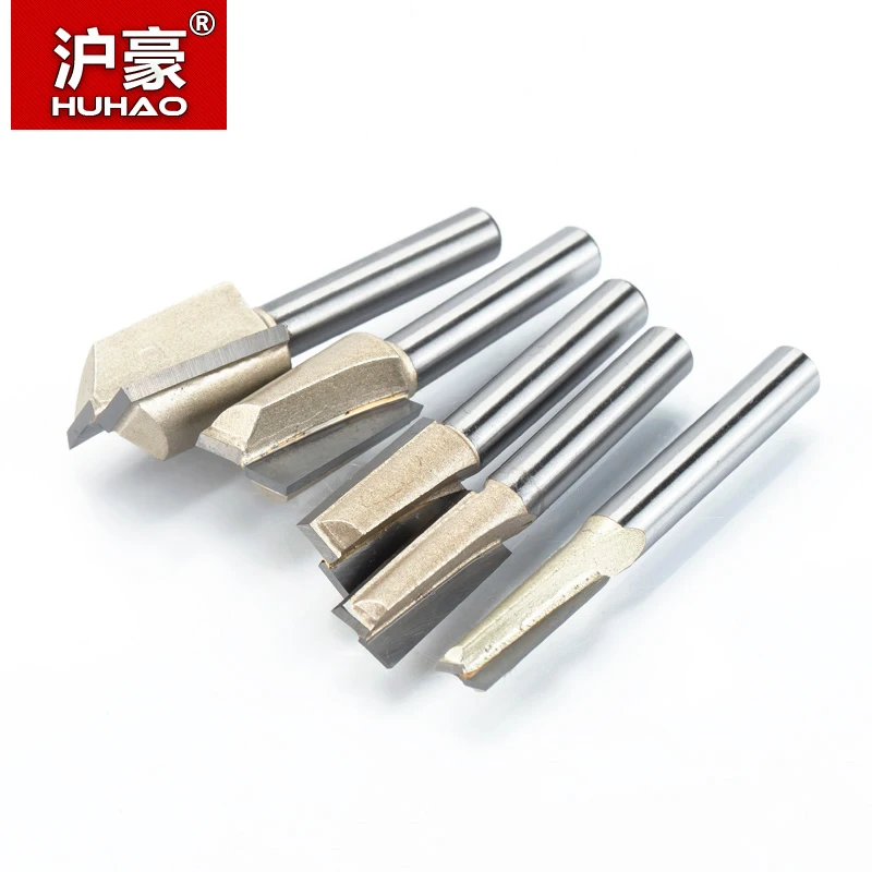 HUHAO 1pcs 1/4&quot Shank CNC Cleaning bottom router bit Woodworking Tools two Flute endmill bits for wood cutting tools | Инструменты