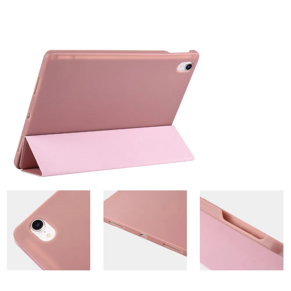 Для iPad Pro 11 чехол с карандашом держатель из искусственной кожи силиконовая подставка+ Жесткая задняя крышка из ПК для iPad Pro 11 чехол