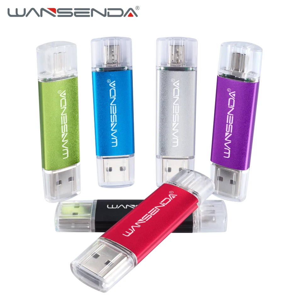 WANSENDA OTG Android USB флеш накопитель Usb 2 0 Флешка 256 ГБ 128 Гб 64 32 16 8 4 карта памяти в 1