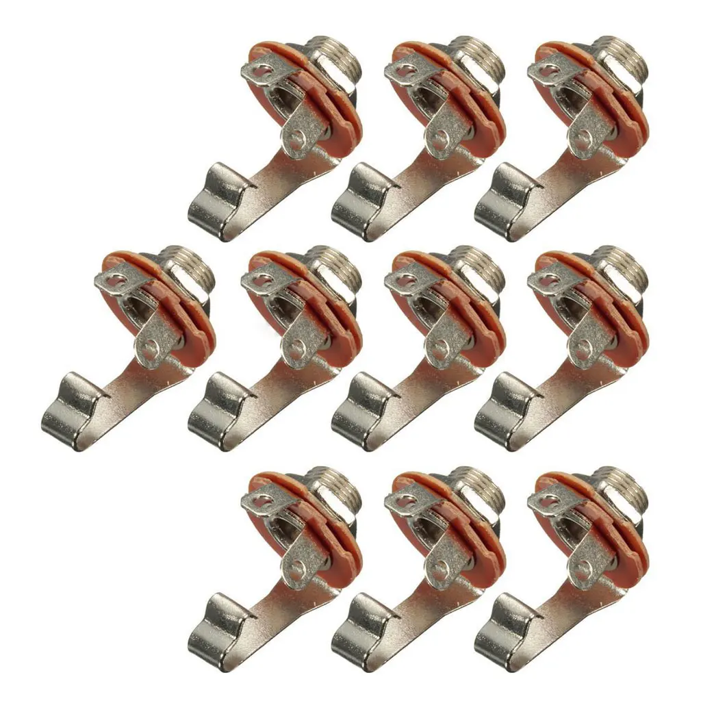 

10pcs 1/4' 6.35mm Metal Mono Input Jack Socket Electric Guitar Bass