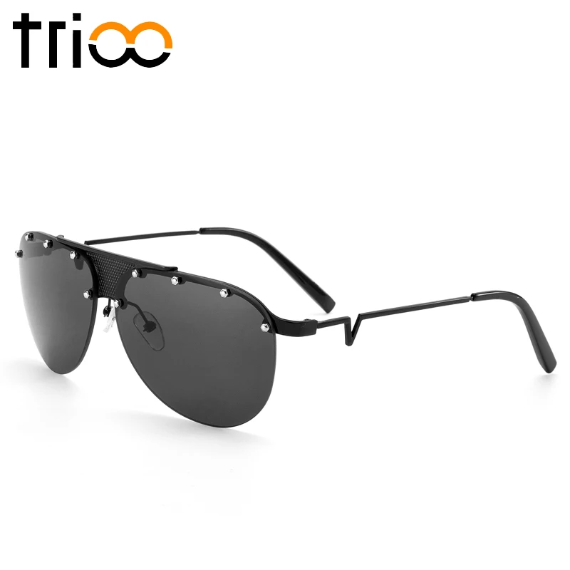 Мужские солнцезащитные очки без оправы TRIOO уникальные дизайнерские с