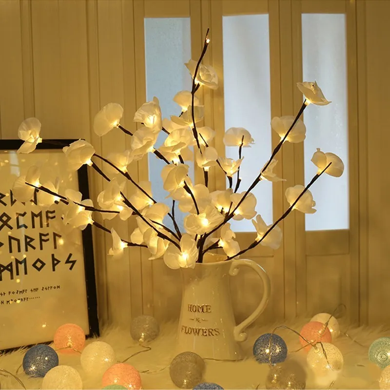 3 шт. светодиодный фаленопсис ветка светильник цветок 20 s рождественские вечерние