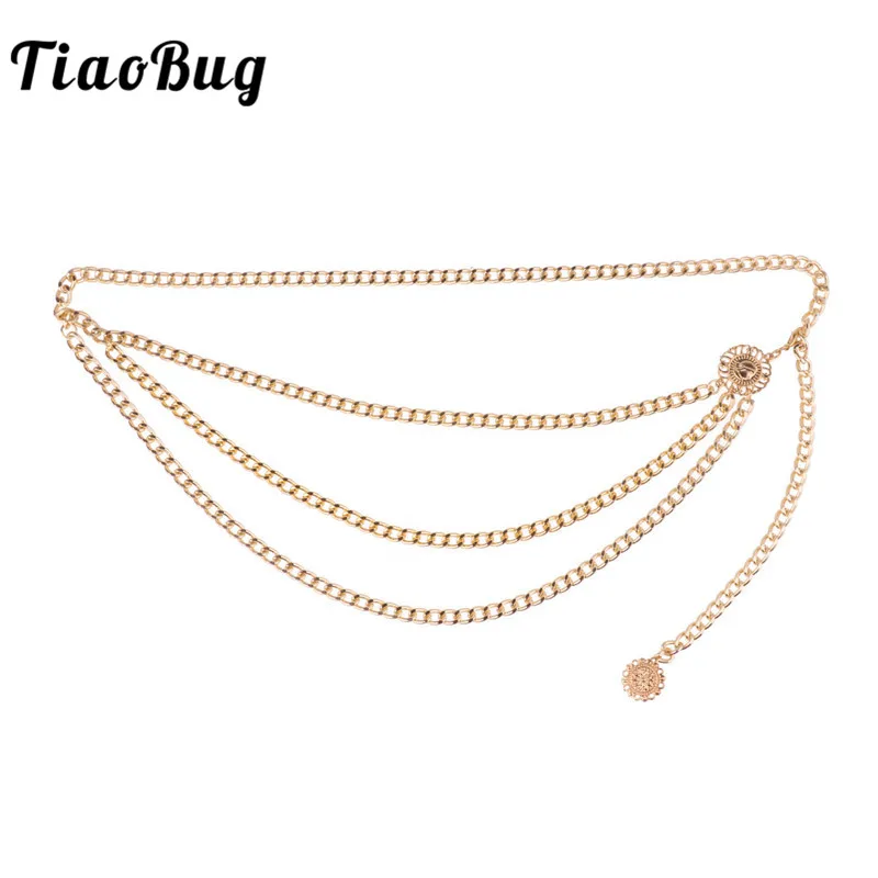 Женский винтажный пояс TiaoBug с металлической цепочкой и кисточкой танцевальный