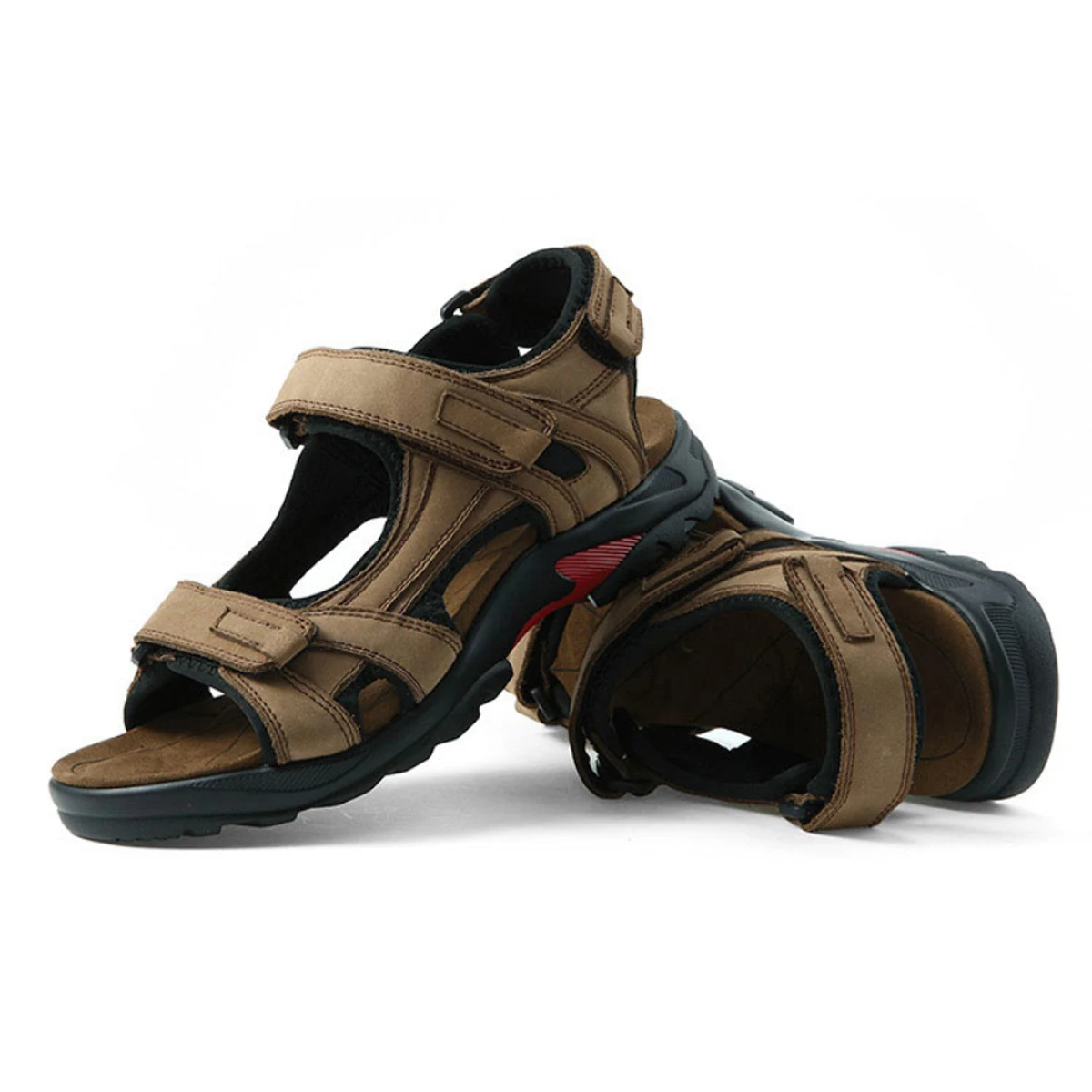 Лучшие Качественные сандалии мужские летние уличные из натуральной кожи кожаные