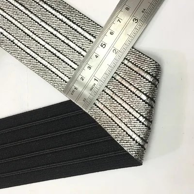 Высококлассный позолоченный Серебристый Шелковый эластичный пояс 5 см \ 6 широкий