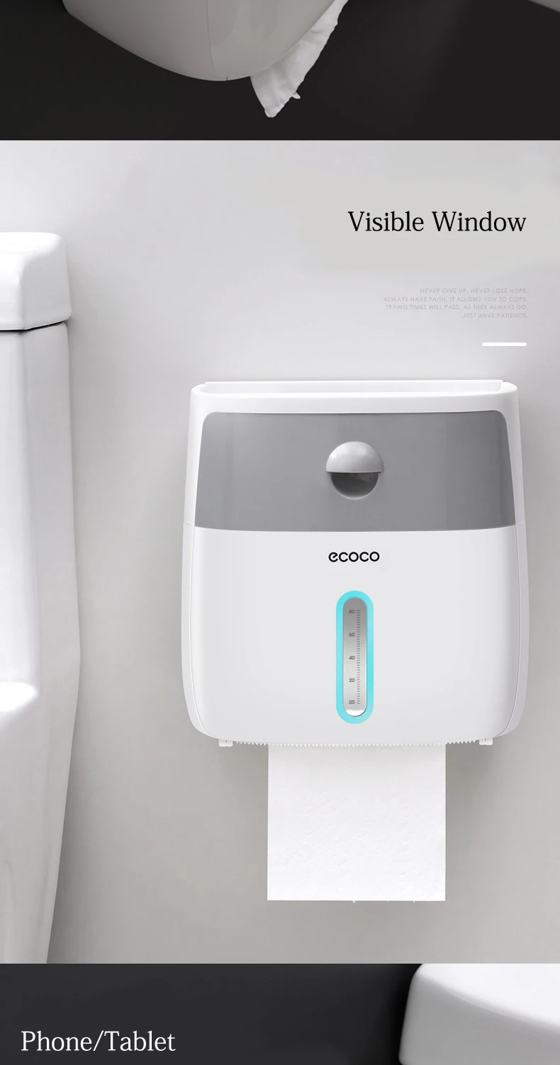 ECOCO креативный диспенсер для туалетной бумаги, коробка для туалетной бумаги с выдвижным ящиком, настенное крепление, водонепроницаемый органайзер для хранения пространства в ванной комнате