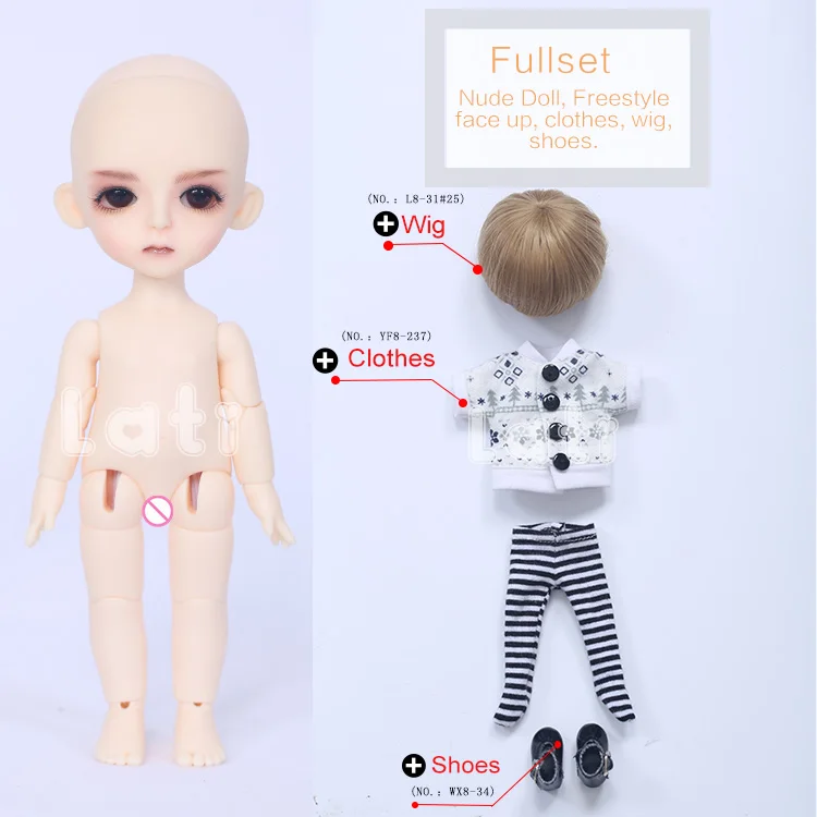 OUENEIFS лати желтый 1/8 SD BJD фигурки из смолы модель тела для маленьких девочек и мальчиков куклы глаза игрушки высокого качества - Цвет: Full set in NS aspic