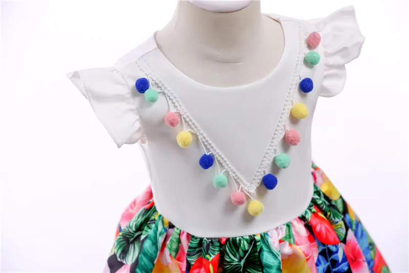 2018 новые летние платья с короткими рукавами для девочек в русском стиле яркое