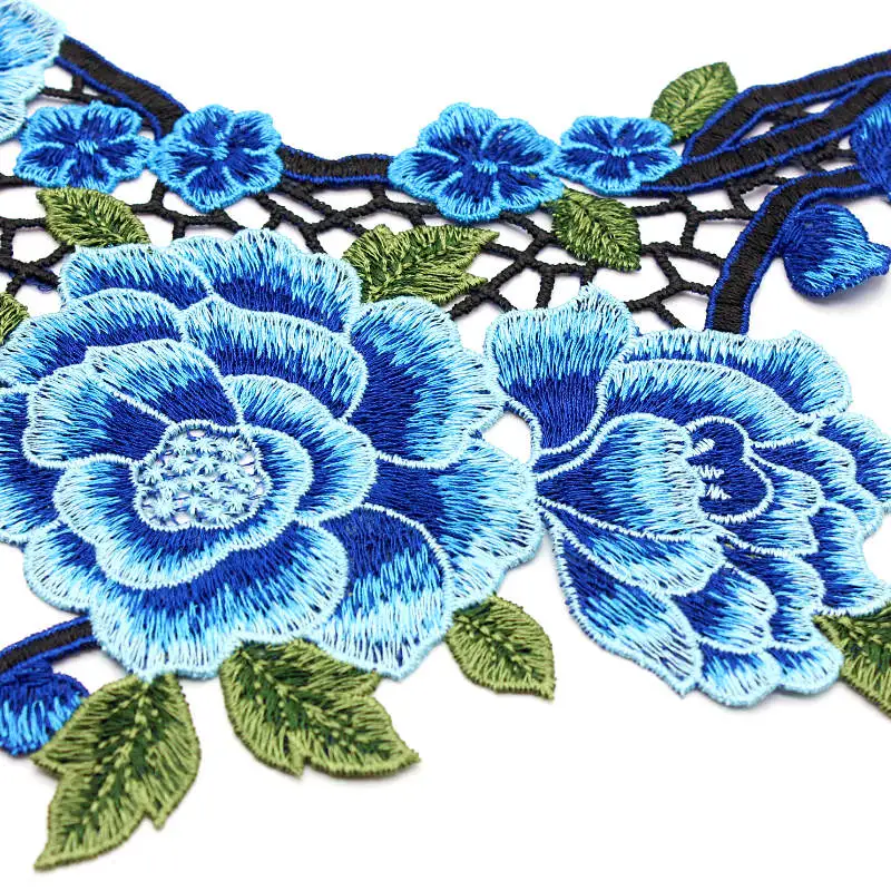 7 цветов Красивая Венецианская кружевная ткань аппликация для платья мотив