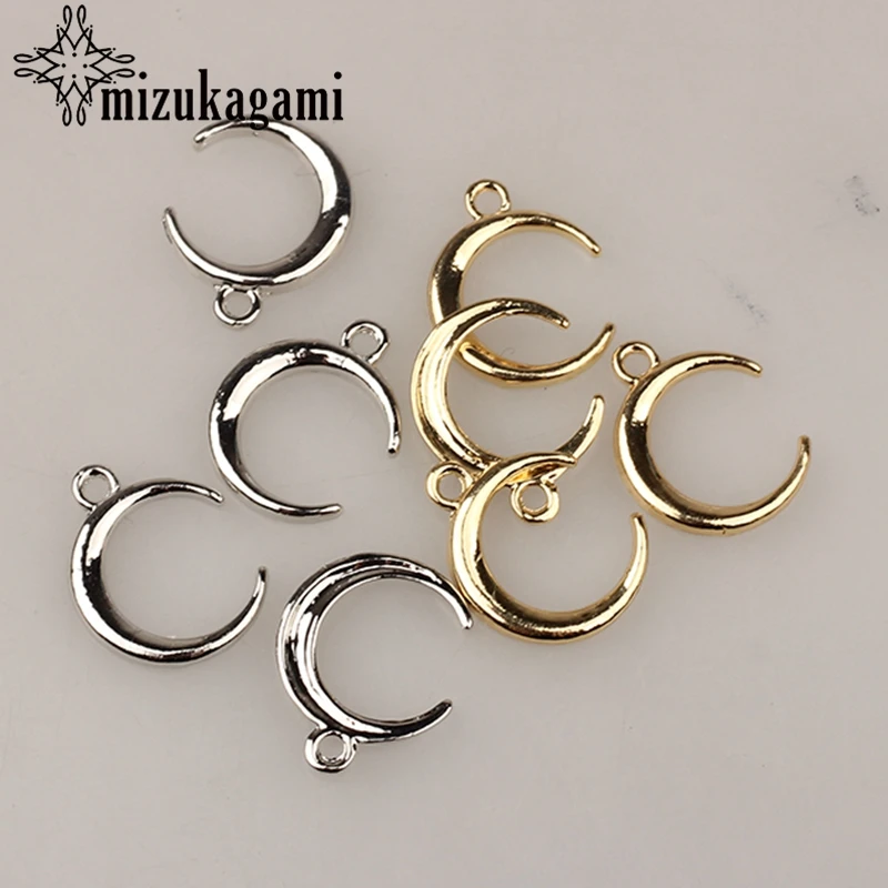 10 шт./лот 15 мм подвески из цинкового сплава в форме Золотой Луны для