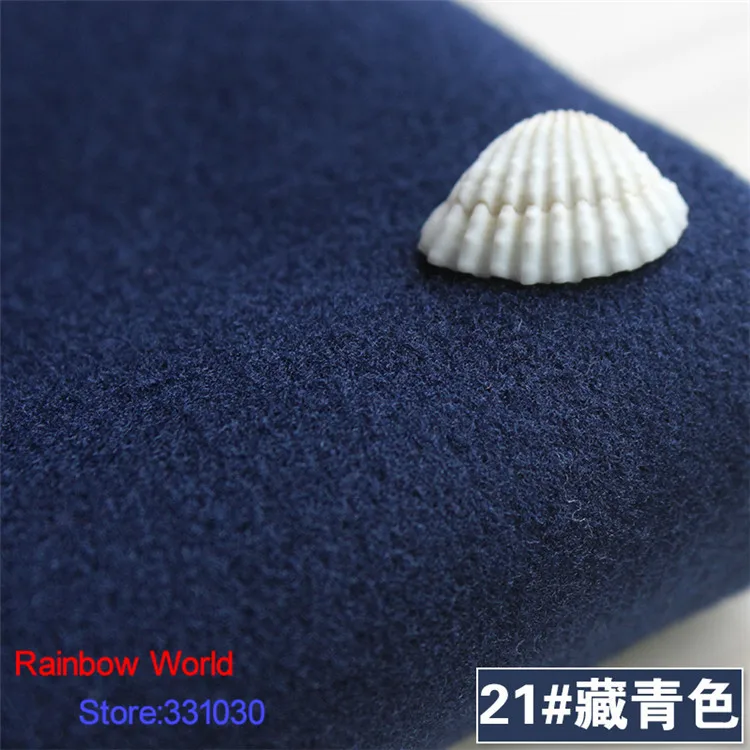 

21# deep blue 1 meter one side brushed Imitation woolen garment fabric for DIY colthes overcoat skirt suit dress material