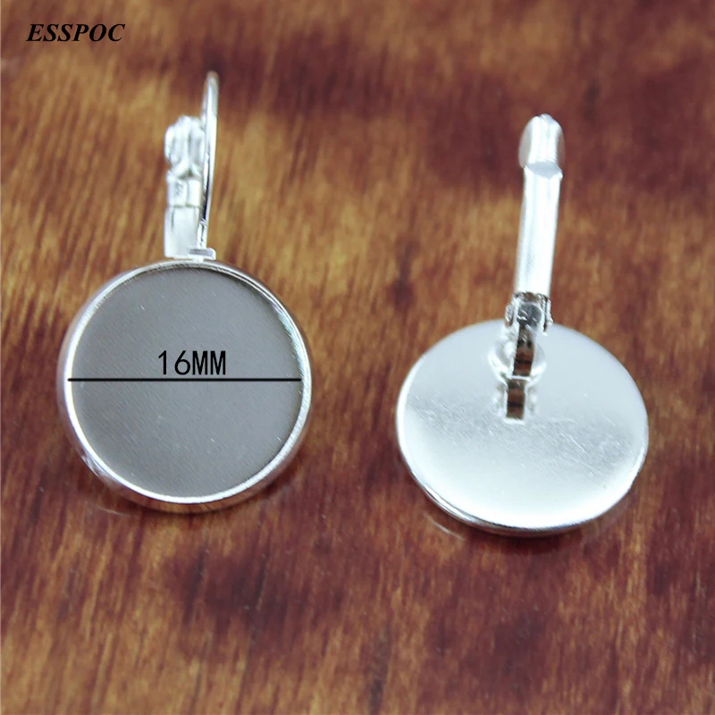Круглые кабошоны 16 мм модные серьги пустые заушные крючки для женщин сделай сам