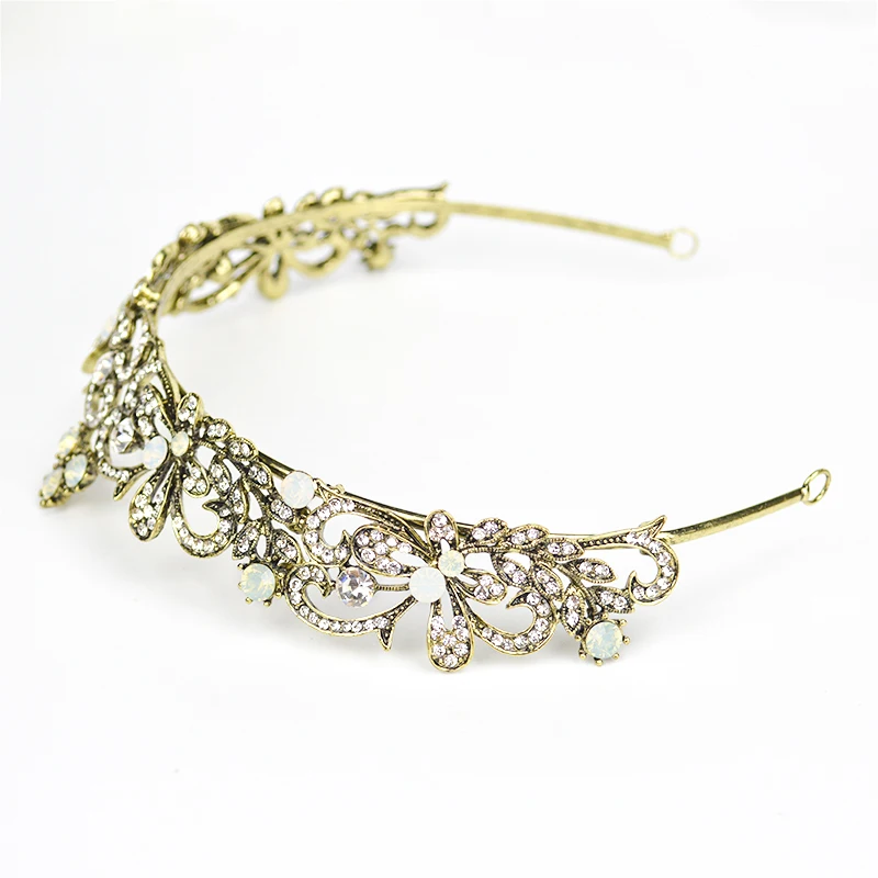 Винтажная маленькая золотистая Корона модные украшения для волос Женская Тиара