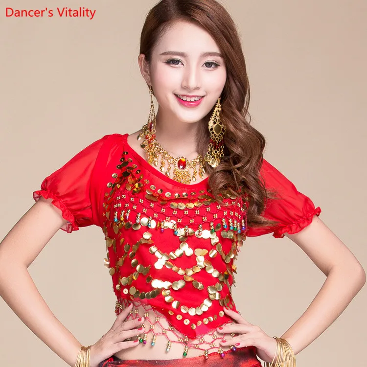 2018 New Hot Selling Sequins Cheap Sale Sexy Top Belly Dance top for Women 6 Colors Available | Тематическая одежда и