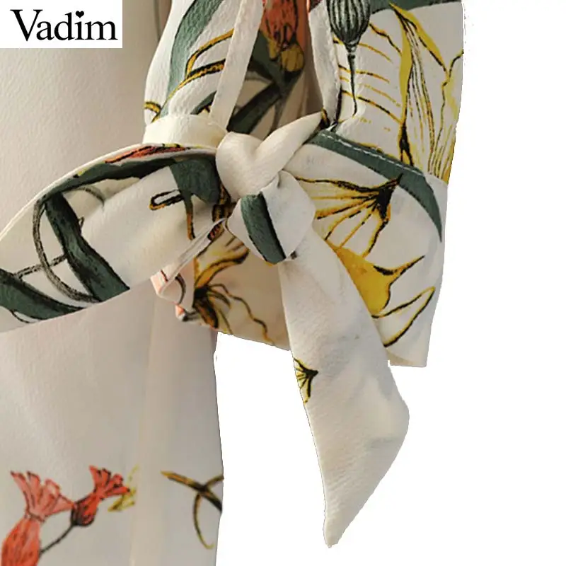 Женское элегантное платье vadim рубашки с v образным вырезом и цветочным рисунком