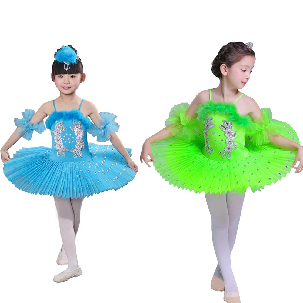 Детское балетное платье пачка цветные костюмы с изображением лебедя и озера