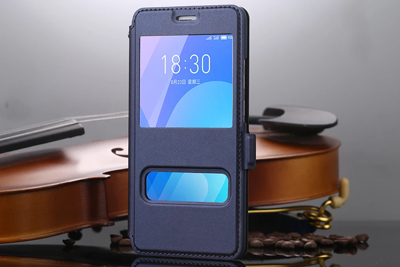 Чехол для Meizu m6 note, умный флип-чехол с подставкой, чехол s, высокое качество, из искусственной кожи чехол для Meizu m6 note, задняя крышка и Окно просмотра