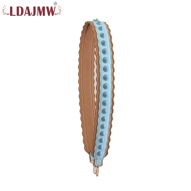 LDAJMW натуральная кожа с заклепками цветная женская сумка на ремне Высокое