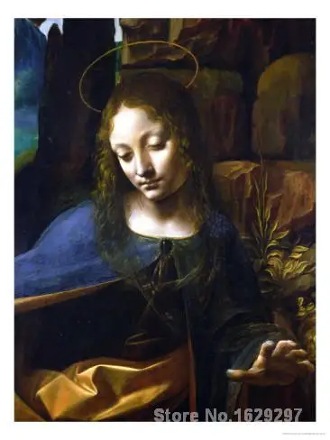 Художественная живопись Леонардо да Винчи детали головы Девы из девственницы