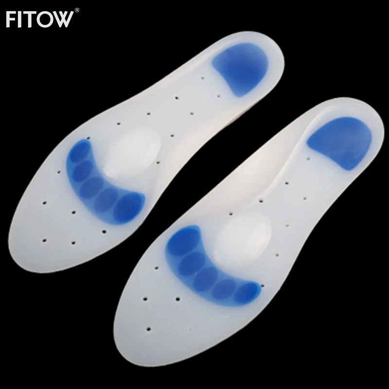Unisex Soft Shock Absorption Cushion Running Walking Comfortable Massaging Gel Silicone Massage insoles for Woman Men Shoes