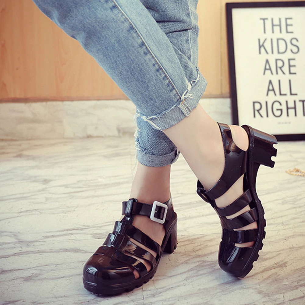 Женские сандалии в стиле ретро прозрачные римском прозрачная обувь лето 2019 |