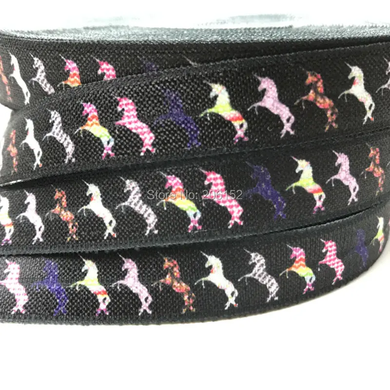 10 ярдов Новая коллекция 5/8 &quotс принтом Единорог на голову эластичная повязка для