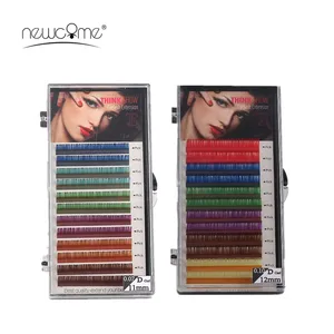 Накладные цветные ресницы для макияжа, шелковые ресницы для наращивания, длина 0,070,10 мм, толщина коричневого цвета