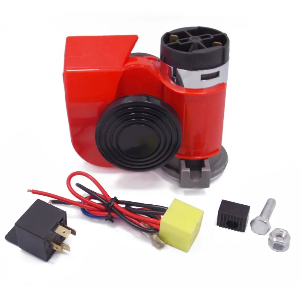 12 В 136db мотоцикл Красный Air Horn Улитка компактный для автомобилей Грузовик Ван