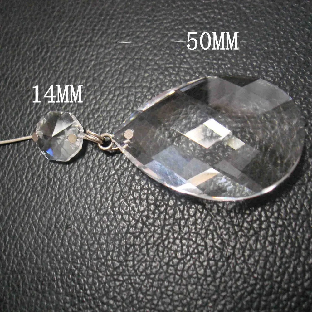 100 шт./лот 50 мм кулон в виде хрустального миндаля 1 шт. + 14 Восьмиугольные бусины