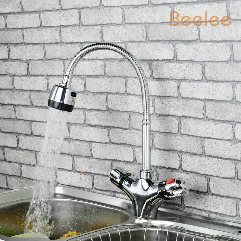 Beelee ванная комната Солнечный термостатический нагреватель смеситель медный