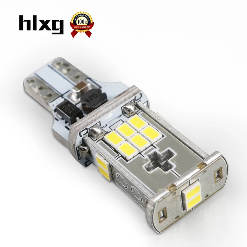 Hlxg 2 шт. Чрезвычайно яркий T15 LED W16W 3020 6000K белый SMD CANBUS ERRO Бесплатная автомобильная