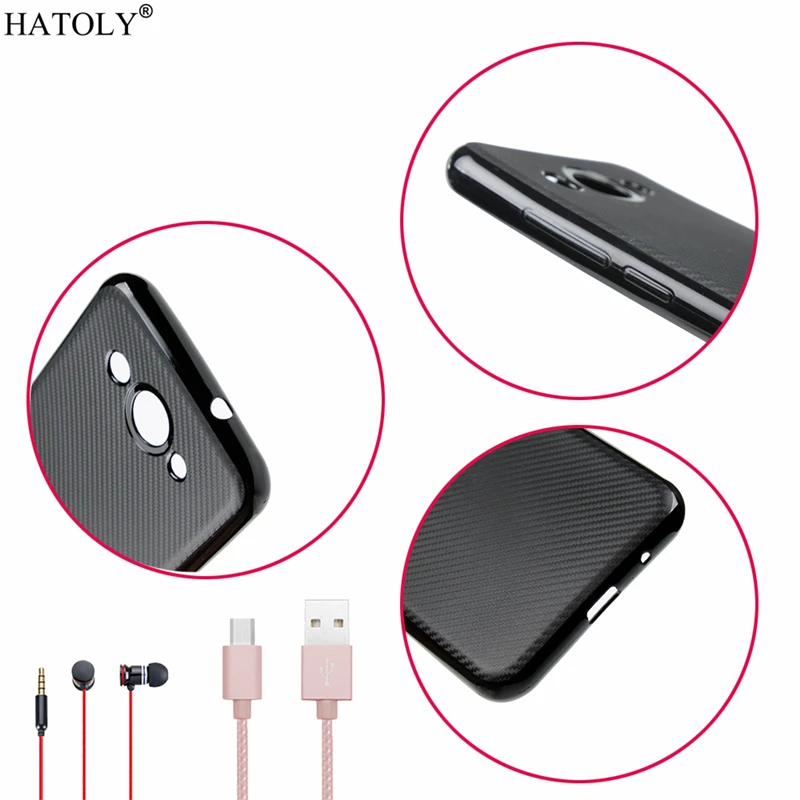 HATOLY For Fundas Huawei Y3 2017 Case Y5 Lite Ultra-thin Soft TPU Carbon Fiber Back Cover for CRO-L22 |
