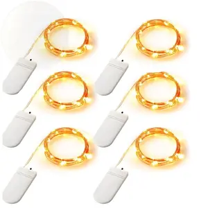 6 шт гирлянда Батарея работает 7.2Ft 2,2 м 20 светодиодов дома вечерние Рождественская елка Свадебные Патио Декор Настенные светильники теплый белый