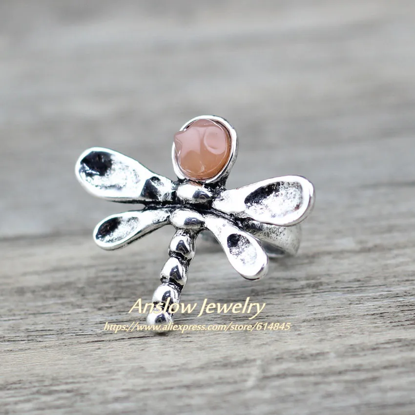 Anslow Новое оптовое Дешевое большое кольцо из смолы с стрекозой для девушек и