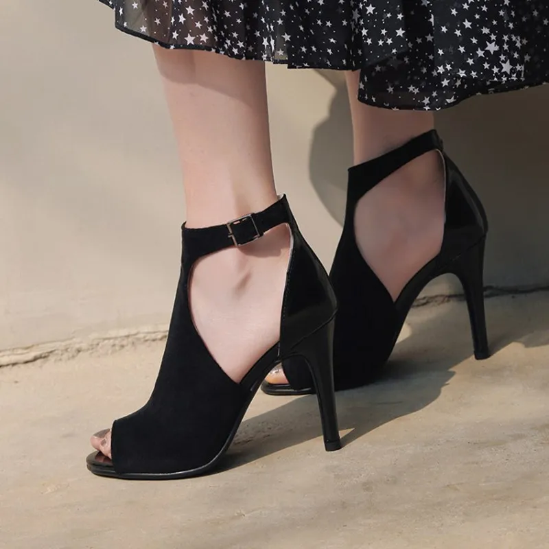 Босоножки женские на высоком каблуке сандалии с ремешком щиколотке пикантные