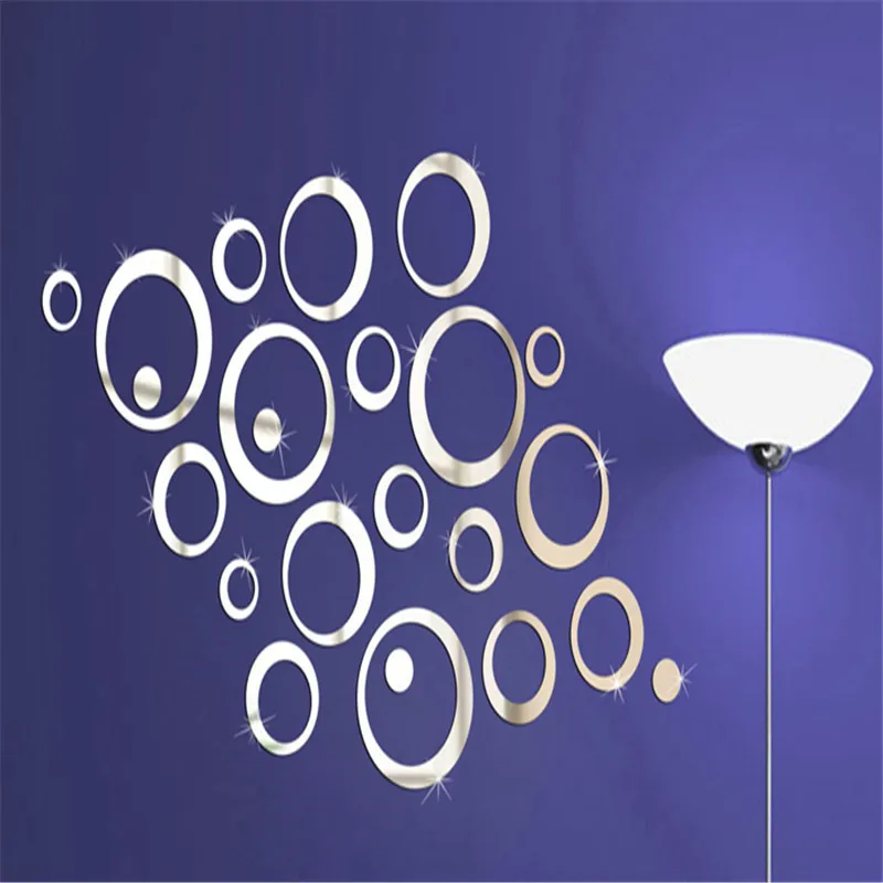 2020 круглая зеркальная стильная Съемная виниловая наклейка художественная