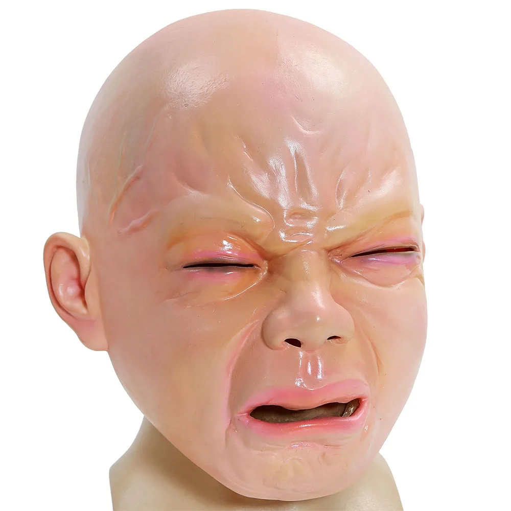 Coslive плач ребенка маска Жуткий Полная Голова Латекс Маска для вечеринок