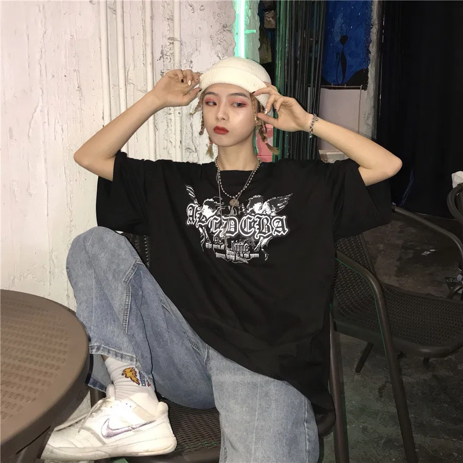 2019 летняя футболка для женщин повседневные топы с короткими рукавами и круглым