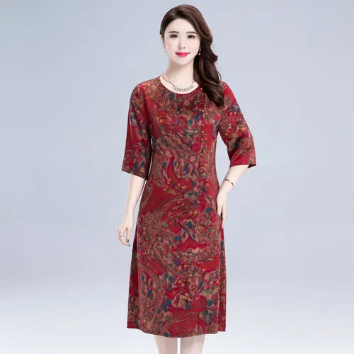 Весна-лето 2021 модное шелковое женское платье с рукавом в пять минут новые