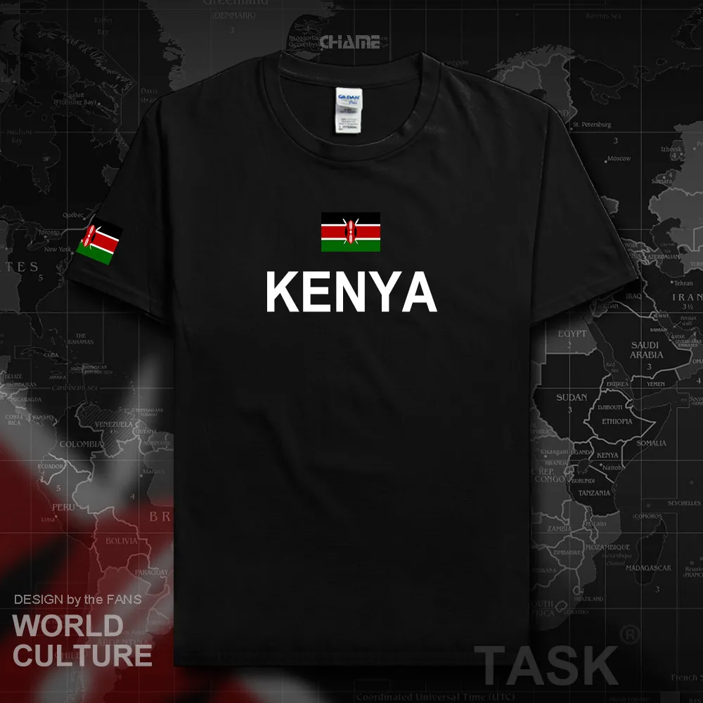 Kenyan Мужская футболка Мода 2017 Джерси национальная команда 100% хлопок спортивная